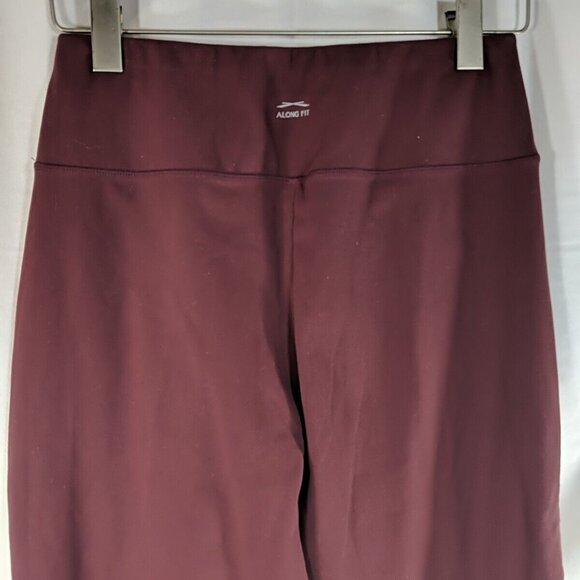 Along Fit Burgundy Red Plum Purple Bootcut Sweat Pants Yoga High Rise Large L - Picture 6 of 10